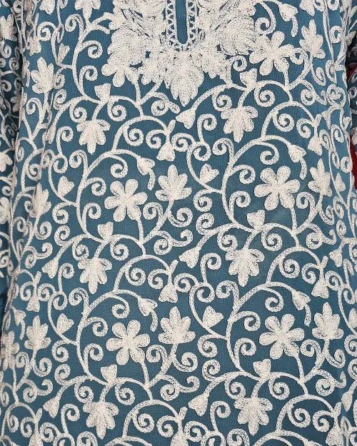 Ice Blue Readymade Cotton Kurti