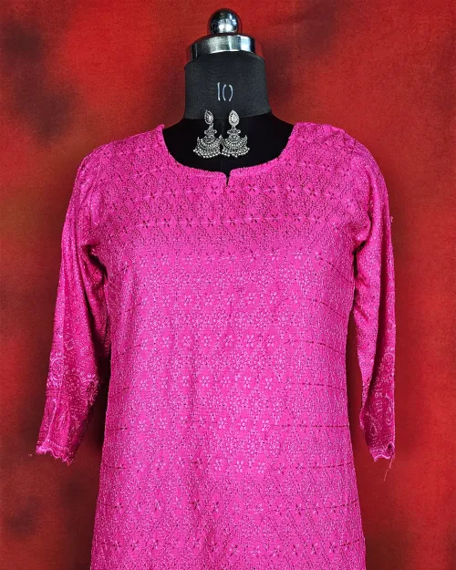 Rani Color Readymade Cotton Straight Kurti