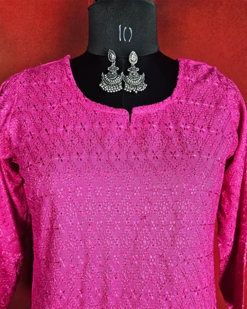 Rani Color Readymade Cotton Straight Kurti
