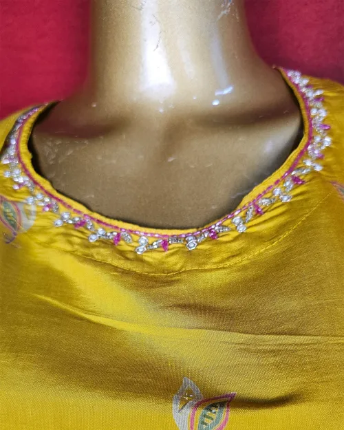 Yellow Readymade Cotton Straight Kurti Set