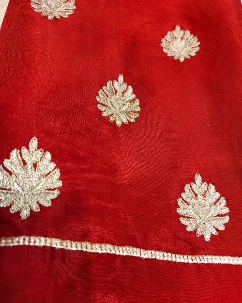 Golden Cotton Silk Unstitched Salwar Suit Set