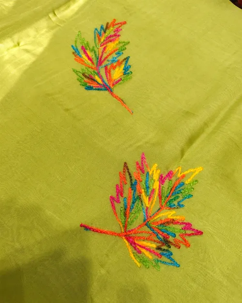 Light Green Organza Unstitched Salwar Suit Set