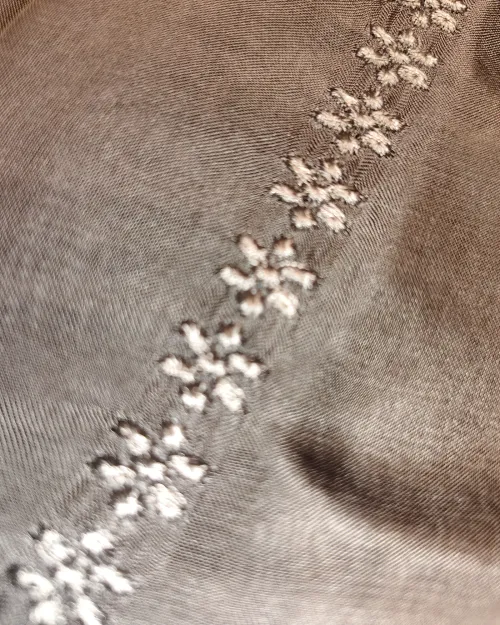 Brownish Grey Crepe Silk Unstitched Salwar Suit Set