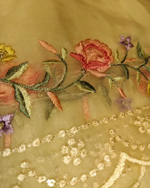 Lemon Cotton Silk Unstitched Salwar Suit Set