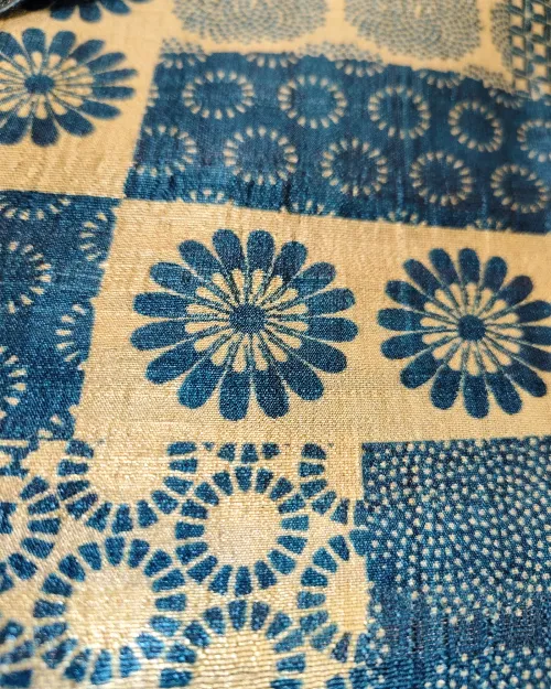 Blue Tussar cotton Unstitched Salwar Suit Set