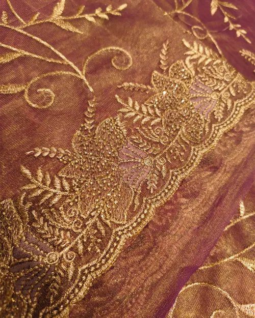 Purple Color Tissue Silk Saree