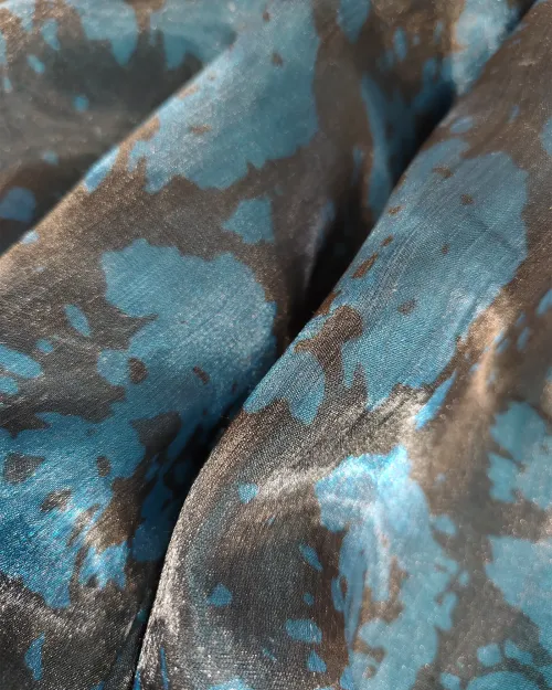 Navy Blue Zari Work Organza Saree