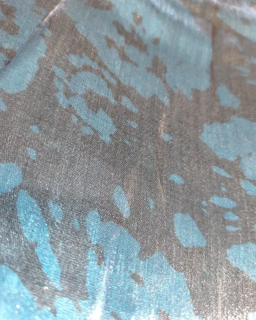 Navy Blue Zari Work Organza Saree