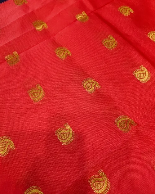 Gajari Red Zari Work Silk Saree