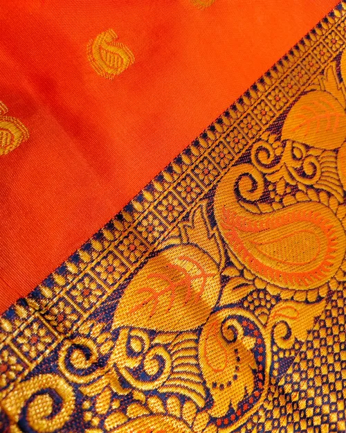 Gajari Red Zari Work Silk Saree