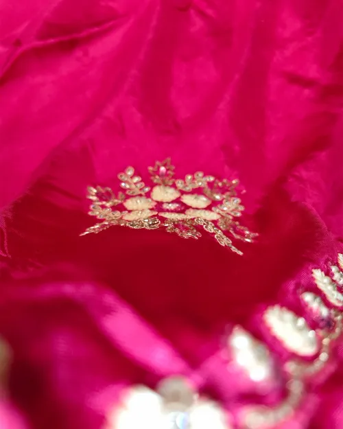 Rani Stone Work Crepe Silk Saree