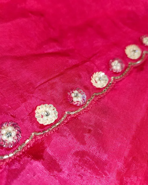 Rani Stone Work Crepe Silk Saree