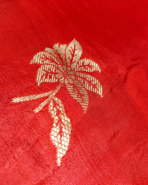 Red Zari Work Dola Silk Saree