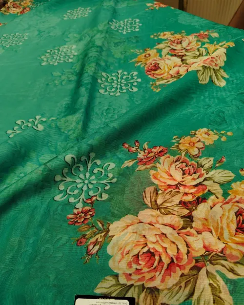 Sky Blue Stone Work Organza Saree