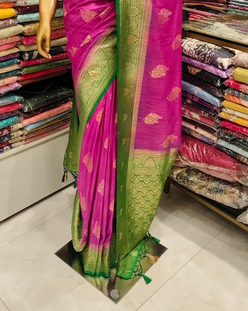 Light Purple Zari Work Silk Saree Kanchipuram Style