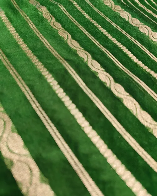 Green Color Zari Work Organza Silk Saree