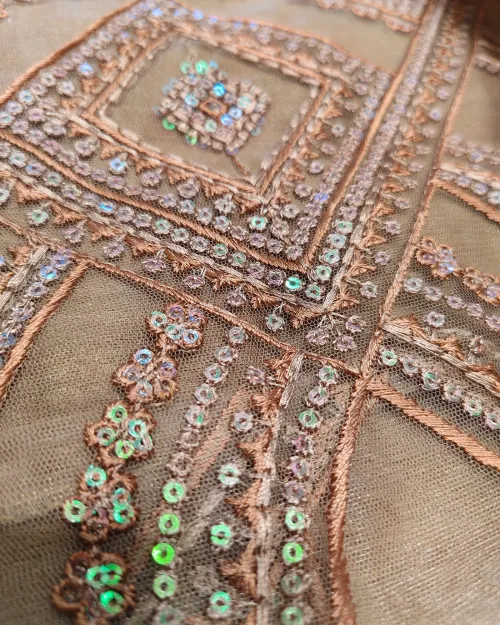 Golden Embroidery Work Crepe Silk Saree