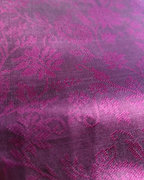 Dark Wine Color Zari Work Silk Saree