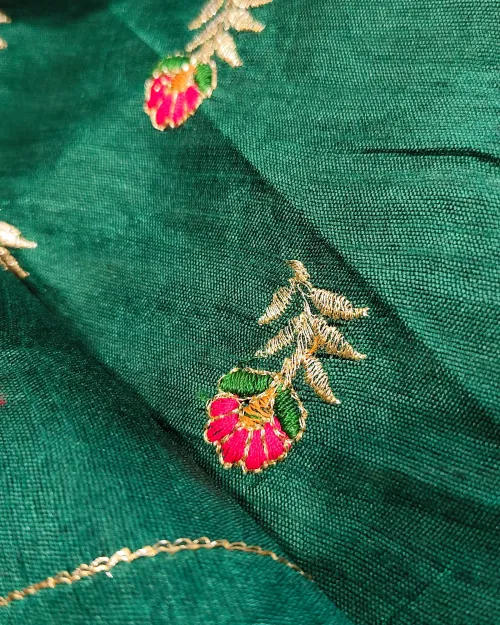 Peach Colour Stone Work Tissue Silk Saree