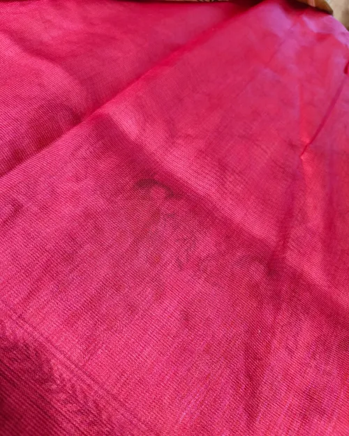 Cream Color Zari Work Tushar Cotton Saree