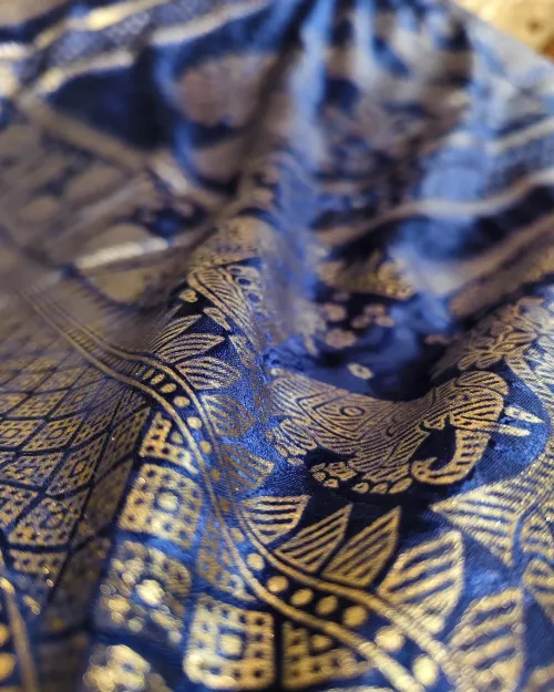 Cream Colour Zari Work Crepe Silk Saree