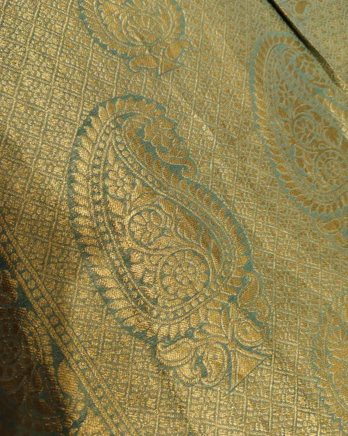 Bluish Grey Zari Work Georgette Saree