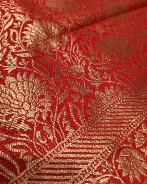 Whiteesh Cream Zari Work Dola Silk Saree