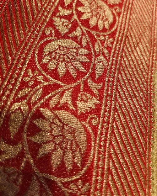 Whiteesh Cream Zari Work Dola Silk Saree