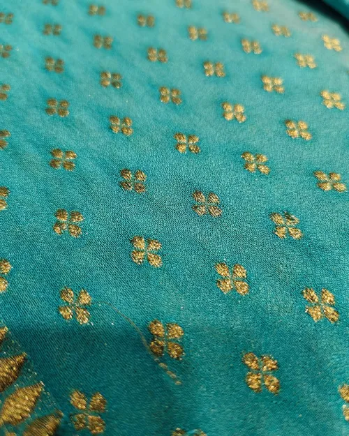 Ice Blue Color Zari Work Dola Silk Saree