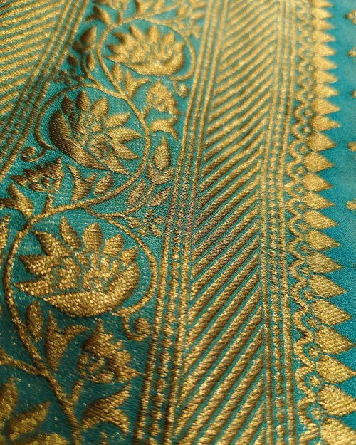 Ice Blue Color Zari Work Dola Silk Saree