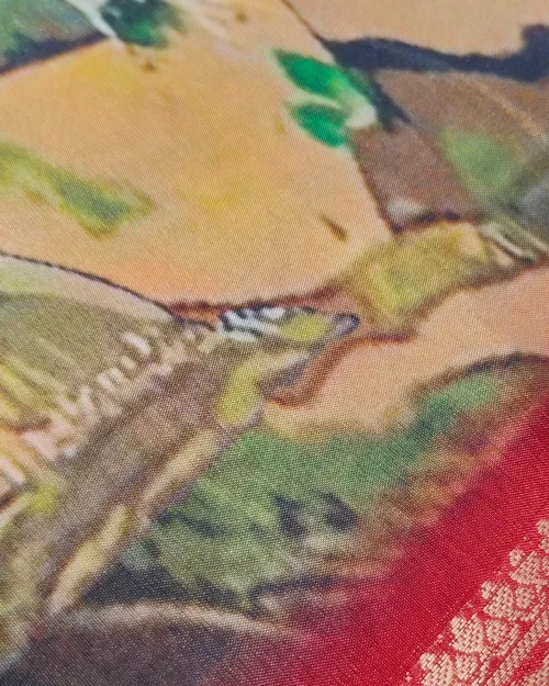 Black Color Printed Crepe Silk Saree