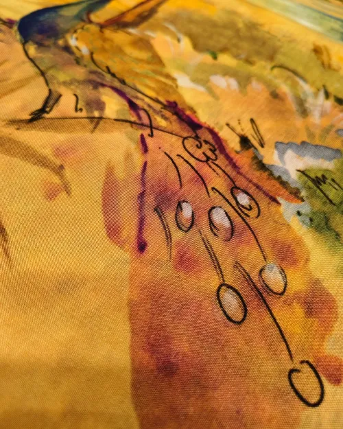 Yellow Color Printed Crepe Silk Saree