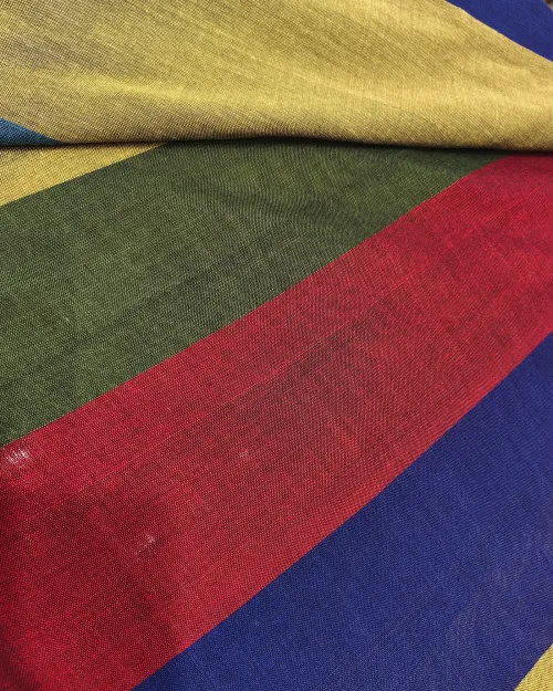 Multi Colour Raw Cotton Saree