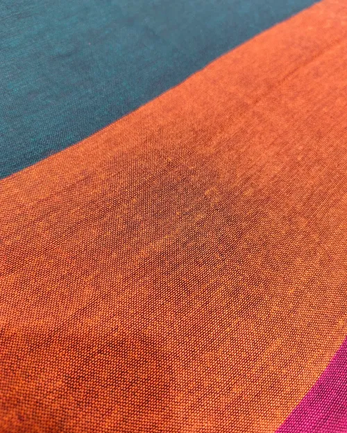 Multi Color Raw Cotton Casual Wear Saree