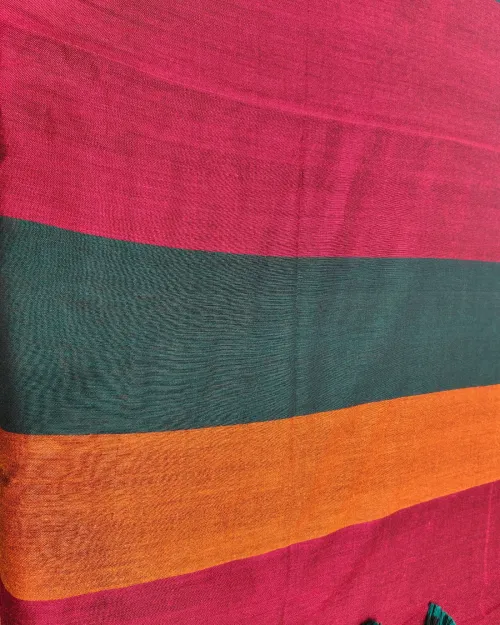 Multi Color Raw Cotton Casual Wear Saree