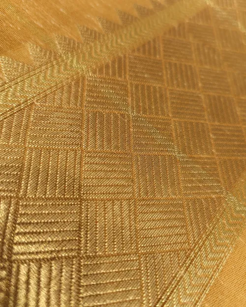Beige Zari Work Chanderi Silk Saree
