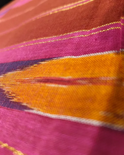 Maroon Color Cotton Border Style Saree