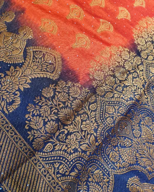 Red Colour Zari Work Silk Saree