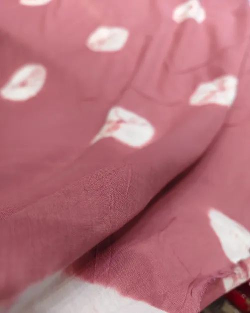 Pink & White Colour Bandhani Cotton Silk Saree