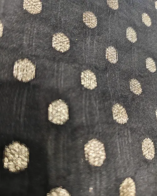 Black Color Zari Work Silk Saree