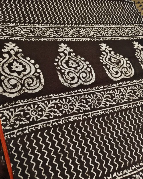 Orange Colour Printed Cotton Saree