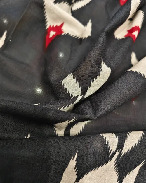 Navy Blue Color Printed Cotton Saree