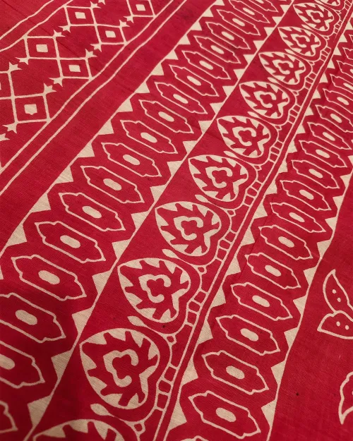 Navy Blue Color Printed Cotton Saree
