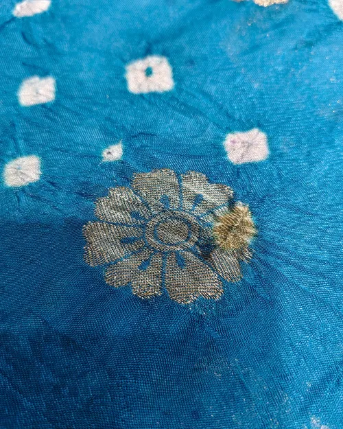 Firozi Color Zari Work Silk Saree