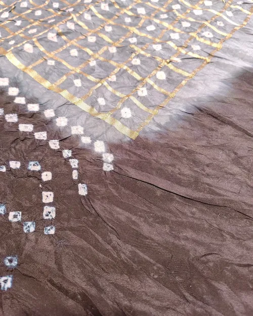 Grey Colour Zari Work Silk Saree