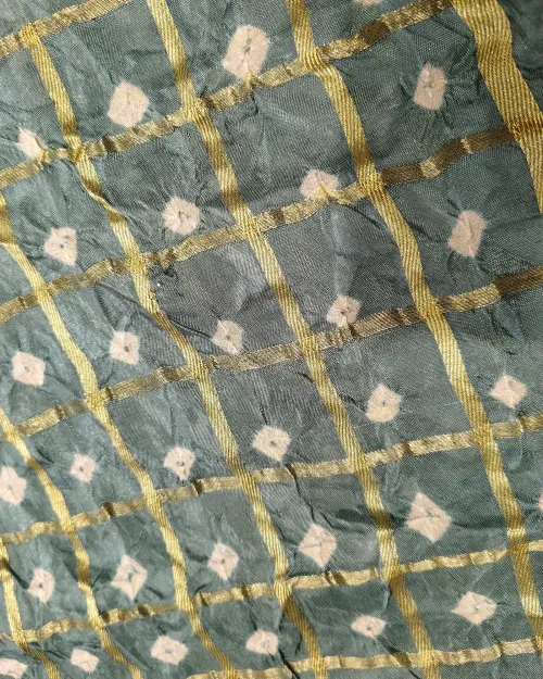 Grey Colour Zari Work Silk Saree