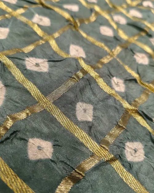 Grey Colour Zari Work Silk Saree