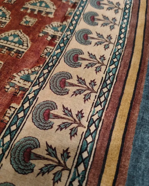 Rust Colour Cotton Silk Saree