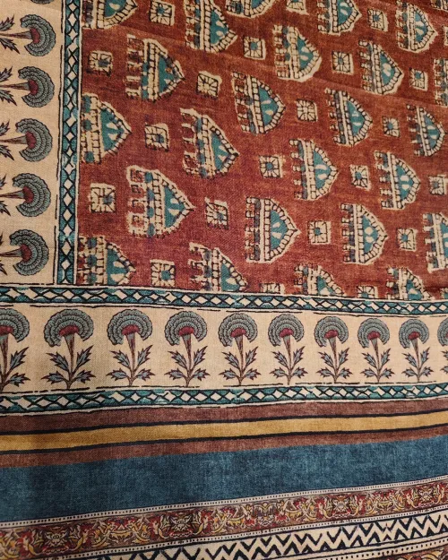 Rust Colour Cotton Silk Saree