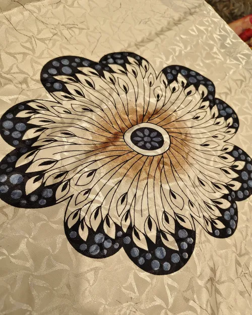 White Printed Crepe Silk Saree